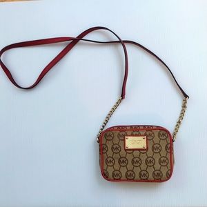 MICHAEL Michael Kors Red and Brown Crossbody Bag